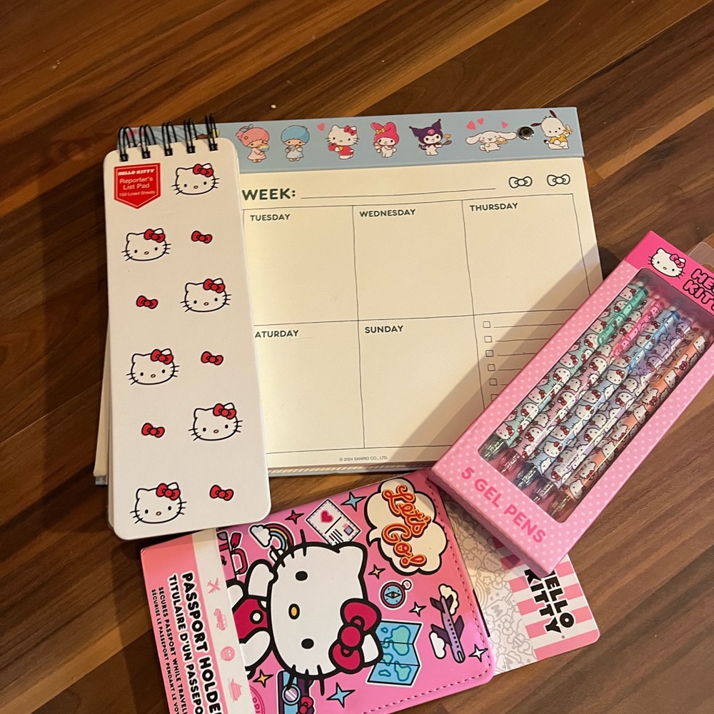 Hello Kitty Weekly Planner Set with White and Pink Accents